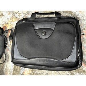 Samsonite Computer Laptop Softside Briefcase 16x13” Black Canvas 2 Large Pockets